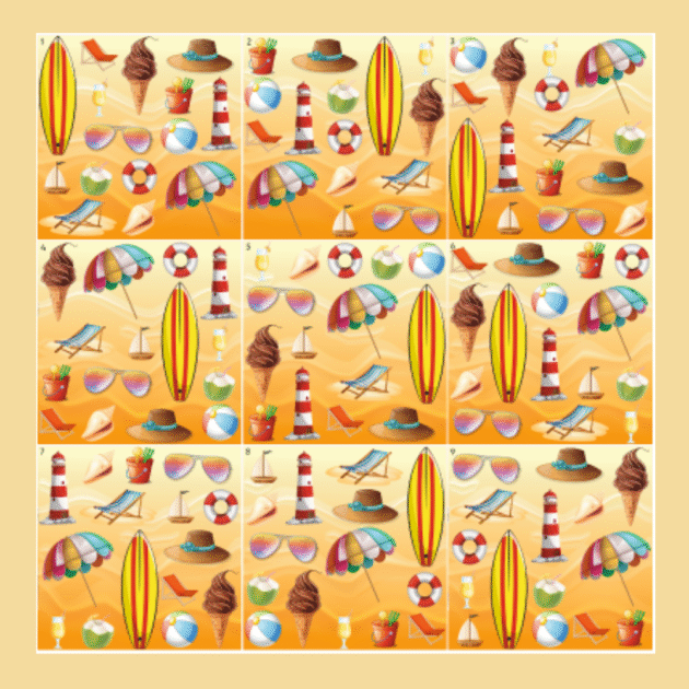Cognitive Beach Theme Memory Puzzle
